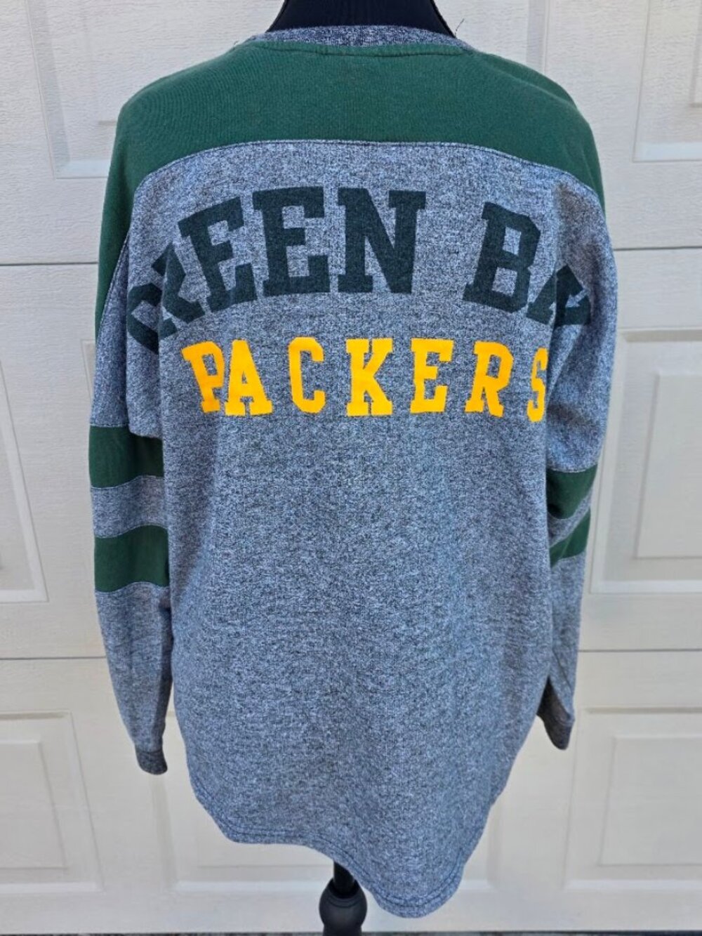 Green Bay Packers NFL Sweatshirt Women's M Gray Green Colorblock Crewneck